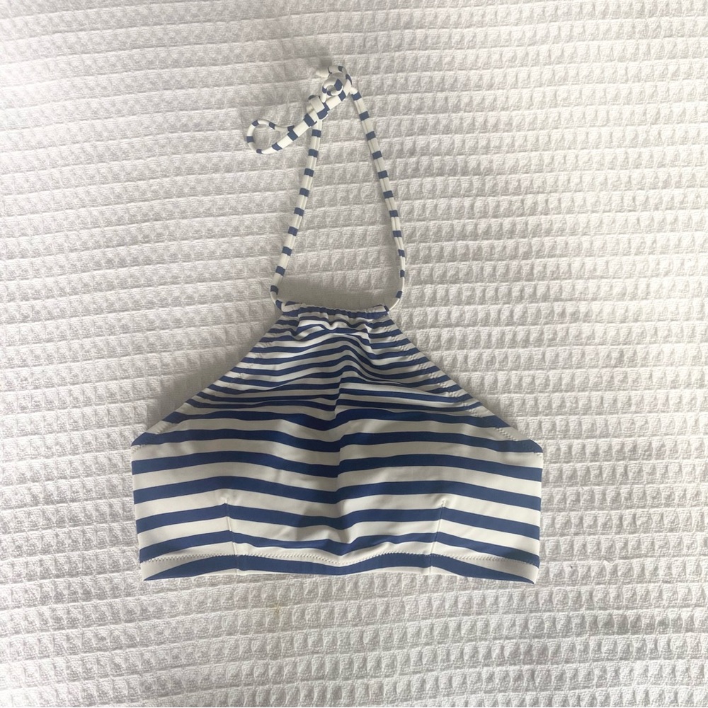 J. Crew navy and white Striped Halter Bikini Top size medium